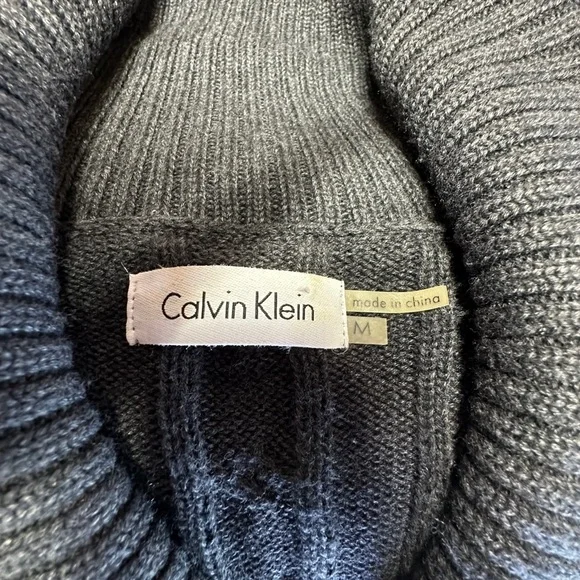 Calvin Klein ~ Women’s Grey Cable Knit LS Sweater Dress ~ Size M - Picture 3 of 10